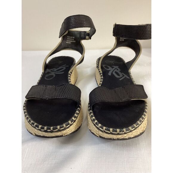OTBT Women’s Leather and Textile Platform Black Sandal Size 8 - Picture 3 of 7